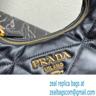 Prada padded nappa leather mini-bag with topstitching 1BA384 Black 2023 - Click Image to Close