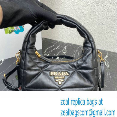 Prada padded nappa leather mini-bag with topstitching 1BA384 Black 2023 - Click Image to Close