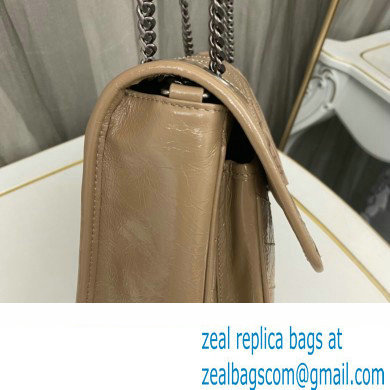 Saint Laurent Niki Baby Bag in Crinkled Vintage Leather 633160 Apricot