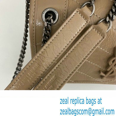 Saint Laurent Niki Baby Bag in Crinkled Vintage Leather 633160 Apricot