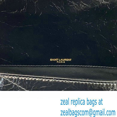 Saint Laurent Niki Baby Bag in Crinkled Vintage Leather 633160 Black/Gold