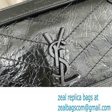 Saint Laurent Niki Baby Bag in Crinkled Vintage Leather 633160 Black/Silver - Click Image to Close