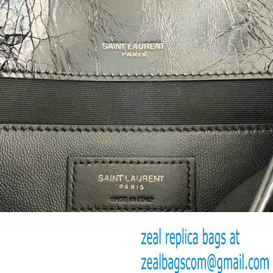 Saint Laurent Niki Baby Bag in Crinkled Vintage Leather 633160 Black/Silver