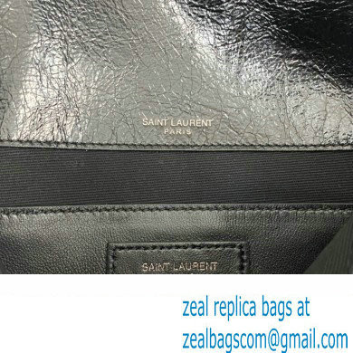 Saint Laurent Niki Baby Bag in Crinkled Vintage Leather 633160 Black