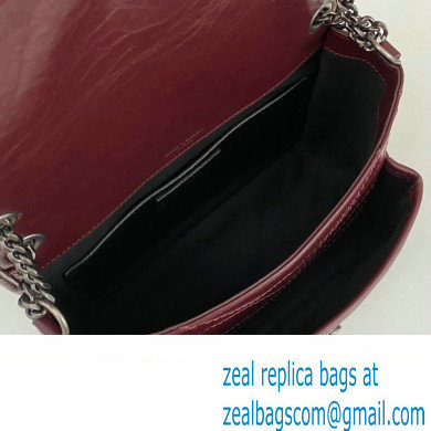 Saint Laurent Niki Baby Bag in Crinkled Vintage Leather 633160 Burgundy - Click Image to Close