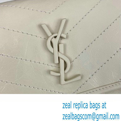 Saint Laurent Niki Baby Bag in Crinkled Vintage Leather 633160 Creamy