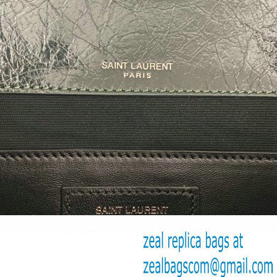 Saint Laurent Niki Baby Bag in Crinkled Vintage Leather 633160 Dark Green