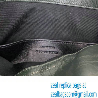 Saint Laurent Niki Baby Bag in Crinkled Vintage Leather 633160 Emerald Green