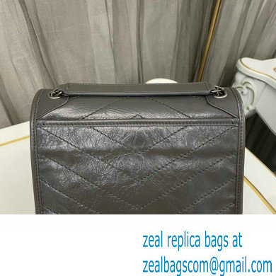 Saint Laurent Niki Baby Bag in Crinkled Vintage Leather 633160 Etoupe - Click Image to Close