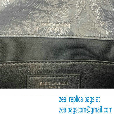 Saint Laurent Niki Baby Bag in Crinkled Vintage Leather 633160 Gray - Click Image to Close