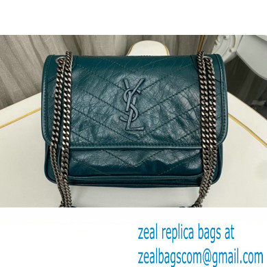 Saint Laurent Niki Baby Bag in Crinkled Vintage Leather 633160 Green