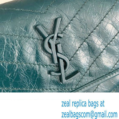 Saint Laurent Niki Baby Bag in Crinkled Vintage Leather 633160 Green