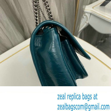 Saint Laurent Niki Baby Bag in Crinkled Vintage Leather 633160 Green