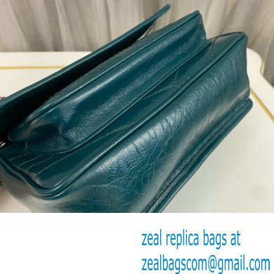 Saint Laurent Niki Baby Bag in Crinkled Vintage Leather 633160 Green