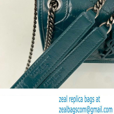 Saint Laurent Niki Baby Bag in Crinkled Vintage Leather 633160 Green