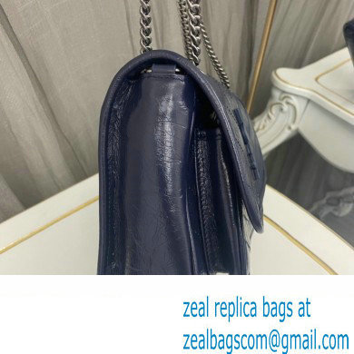 Saint Laurent Niki Baby Bag in Crinkled Vintage Leather 633160 Navy Blue