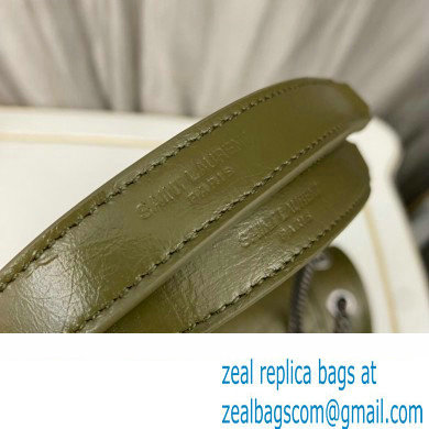 Saint Laurent Niki Baby Bag in Crinkled Vintage Leather 633160 Olive Green