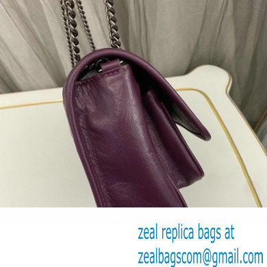 Saint Laurent Niki Baby Bag in Crinkled Vintage Leather 633160 Purple - Click Image to Close