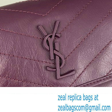 Saint Laurent Niki Baby Bag in Crinkled Vintage Leather 633160 Purple