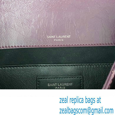 Saint Laurent Niki Baby Bag in Crinkled Vintage Leather 633160 Purple