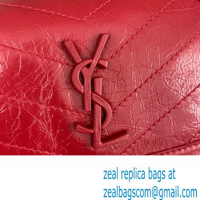 Saint Laurent Niki Baby Bag in Crinkled Vintage Leather 633160 Red