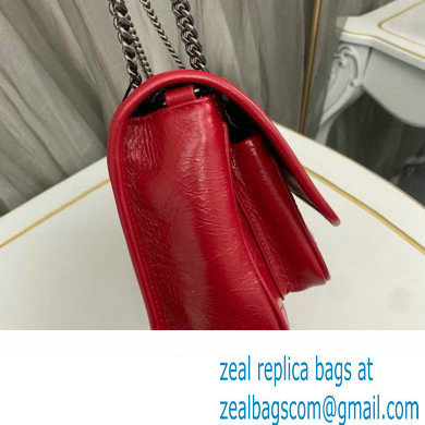 Saint Laurent Niki Baby Bag in Crinkled Vintage Leather 633160 Red - Click Image to Close