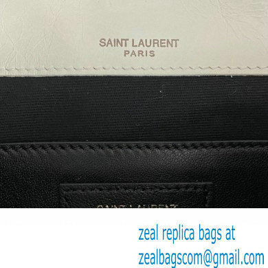 Saint Laurent Niki Baby Bag in Crinkled Vintage Leather 633160 White