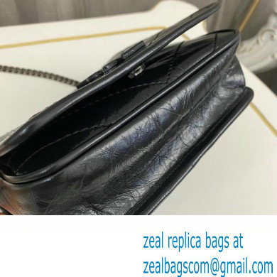 Saint Laurent Niki Chain Wallet Bag in Crinkled Vintage Leather 583103 Black
