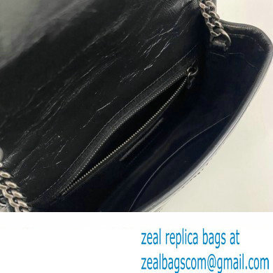 Saint Laurent Niki Chain Wallet Bag in Crinkled Vintage Leather 583103 Black