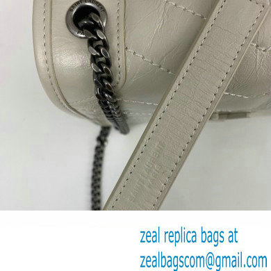 Saint Laurent Niki Chain Wallet Bag in Crinkled Vintage Leather 583103 Creamy