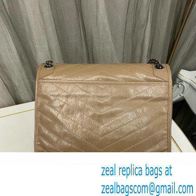 Saint Laurent Niki Large Bag in Crinkled Vintage Leather 498883 Apricot