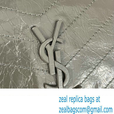 Saint Laurent Niki Large Bag in Crinkled Vintage Leather 498883 Etoupe