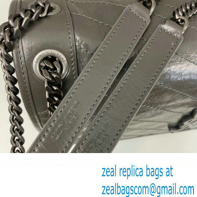 Saint Laurent Niki Large Bag in Crinkled Vintage Leather 498883 Gray - Click Image to Close