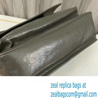 Saint Laurent Niki Large Bag in Crinkled Vintage Leather 498883 Gray - Click Image to Close