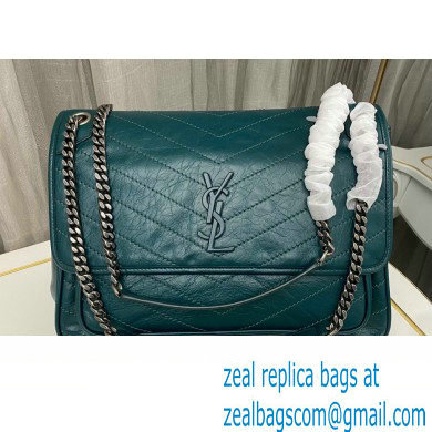 Saint Laurent Niki Large Bag in Crinkled Vintage Leather 498883 Green - Click Image to Close