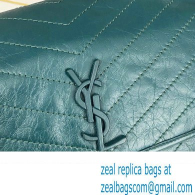 Saint Laurent Niki Large Bag in Crinkled Vintage Leather 498883 Green - Click Image to Close