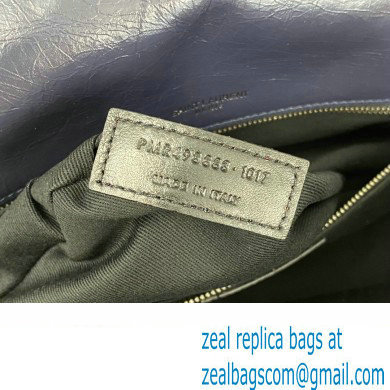Saint Laurent Niki Large Bag in Crinkled Vintage Leather 498883 Navy Blue