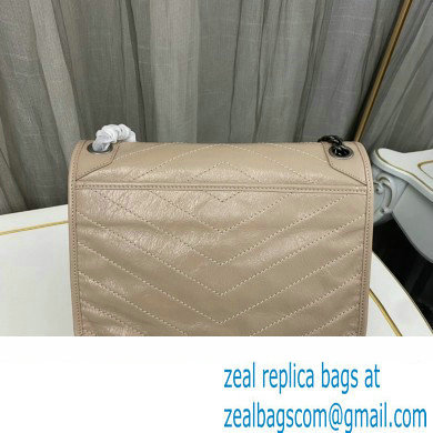 Saint Laurent Niki medium Bag in Crinkled Vintage Leather 633158 Beige - Click Image to Close