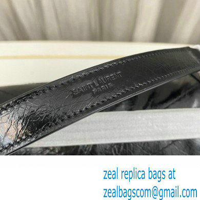 Saint Laurent Niki medium Bag in Crinkled Vintage Leather 633158 Black/Gold - Click Image to Close