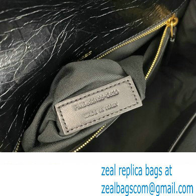 Saint Laurent Niki medium Bag in Crinkled Vintage Leather 633158 Black/Gold
