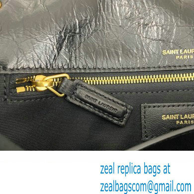 Saint Laurent Niki medium Bag in Crinkled Vintage Leather 633158 Black/Gold - Click Image to Close