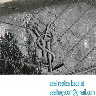 Saint Laurent Niki medium Bag in Crinkled Vintage Leather 633158 Black