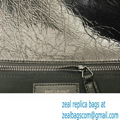 Saint Laurent Niki medium Bag in Crinkled Vintage Leather 633158 Black