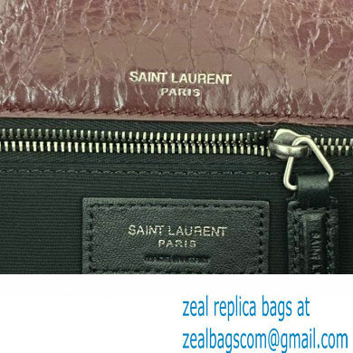 Saint Laurent Niki medium Bag in Crinkled Vintage Leather 633158 Burgundy
