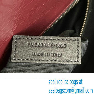 Saint Laurent Niki medium Bag in Crinkled Vintage Leather 633158 Burgundy - Click Image to Close