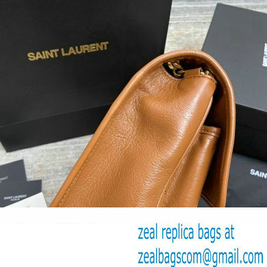 Saint Laurent Niki medium Bag in Crinkled Vintage Leather 633158 Caramel - Click Image to Close
