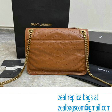 Saint Laurent Niki medium Bag in Crinkled Vintage Leather 633158 Caramel