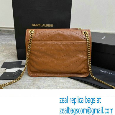 Saint Laurent Niki medium Bag in Crinkled Vintage Leather 633158 Caramel - Click Image to Close