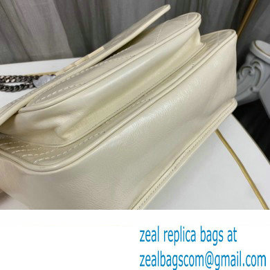 Saint Laurent Niki medium Bag in Crinkled Vintage Leather 633158 Creamy - Click Image to Close