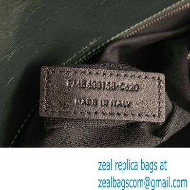 Saint Laurent Niki medium Bag in Crinkled Vintage Leather 633158 Dark Green